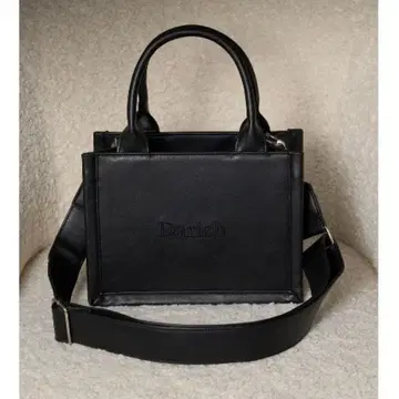 Darich 로고 숄더 가죽 미니 토트백 블랙