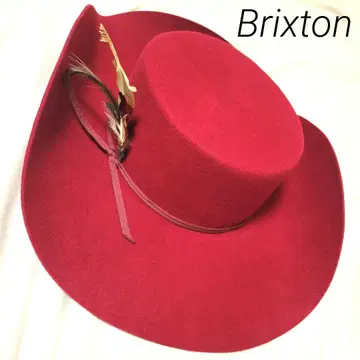브릭스톤 햇 깃털 빨간색 택 포함 미사용 울 매직