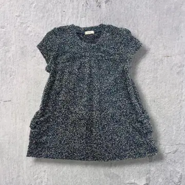 90s vintage 부클레풍 믹스 얀 반팔 니트 페어리 그런지