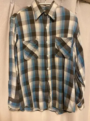 50s 60s BIG MAC 빅맥 체크 플란넬 셔츠 블루