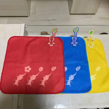 피크민 타월 세트 (빨간색, 파랑, 옐로우 컬러)