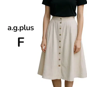 에이지플러스 롱 플레어 스커트 맥시 길이 체크 F a.g. plus