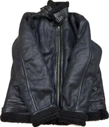 ALPHA INDUSTRIES 가죽 자켓 L 블랙