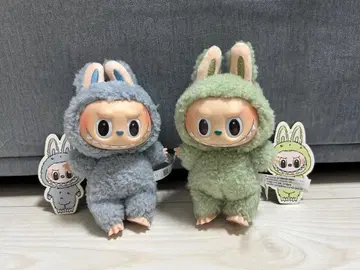 정품 마카롱 LABUBU 그린, 파랑 2체 세트