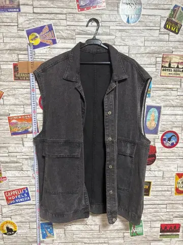 다크 그레이 슬리브리스 데님 자켓