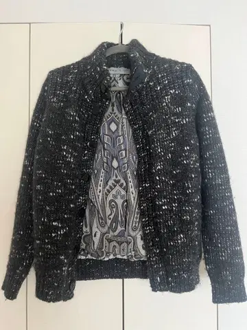 에트로 니트 버튼 다운 자켓 이탈리아제 그레이