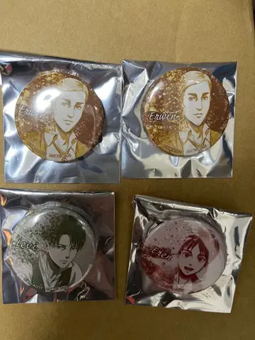 진격의 거인 리바이 엘렌 엘빈 혜택 캔뱃지 키디랜드 한정판