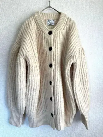 MICA&DEAL 운모 니트 가디건 포원 소매 화이트