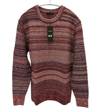 새상품 TETE HOMME 믹스  크루넥 니트 L 빨간색