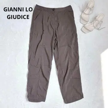 w06 GIANNI LO GIUDICE 레이온 혼방 테이퍼드 팬츠 브라운