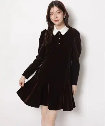 Rieadture 벨벳 컬러 미니 원피스