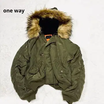 y2k 원 웨이 플라이트 자켓 N-2B 퍼 개더