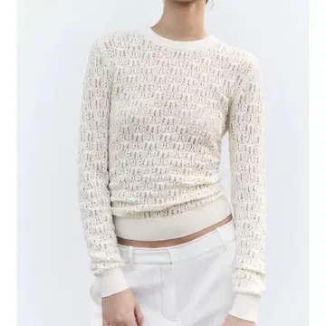 Zara 오픈 니트 스웨터 택 포함 M 화이트
