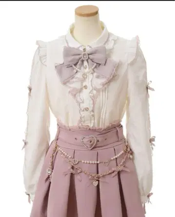 레이스 슬래시 슬리브 블라우스 핑크 LIZLISA