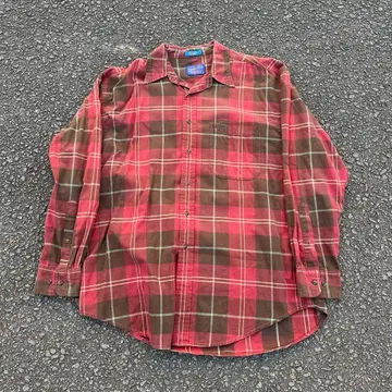 00s Pendleton 고배색 체크 코튼 셔츠