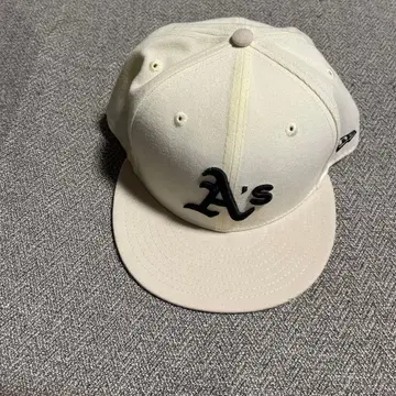 A's 로고 자수 야구 모자 화이트