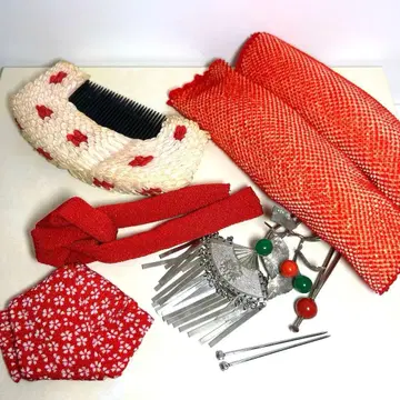 마이코 와레시노부 사슴 무늬 오후쿠 귤 브라칸자시 꽃빗 일본 머리 세트