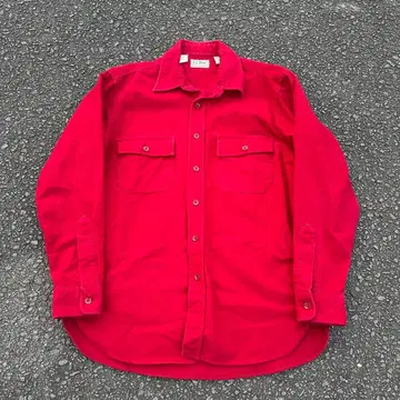 80년대 USA제 L.L.Bean 샤모아 크로스 빨간색 울 셔츠
