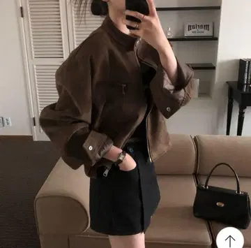 NUGU BEIDELLI 스웨이드 크롭 자켓