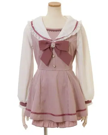 LIZLISA 리즈리사 세일러 셋업 핑크