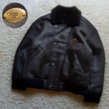 NAFNAF 양가죽 리얼 무스탕 가죽 자켓 봄버 자켓 블랙