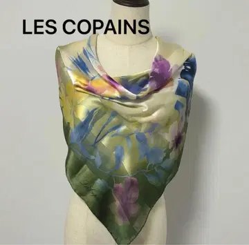 레꼬빵 LES COPAINS 실크 스카프 꽃무늬 스카프