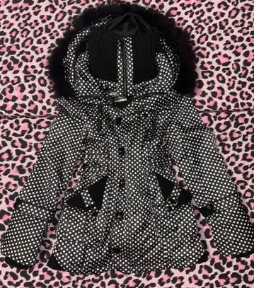 y2k 자켓 도트 다운 자켓 기믹 서브컬쳐 모리걸