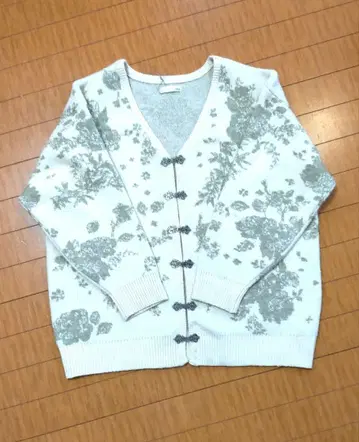 idem flower china cardigan/꽃무늬 자카드 가디건