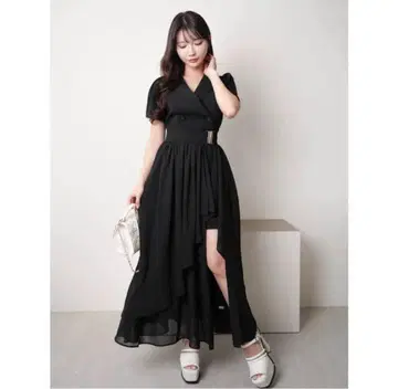 립 서비스 2way 플레어 쉬폰 자켓 원피스