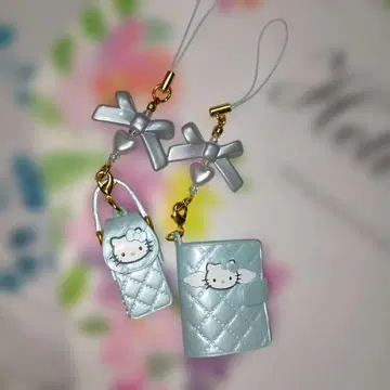 헬로키티 스트랩 스카이블루 퀼팅