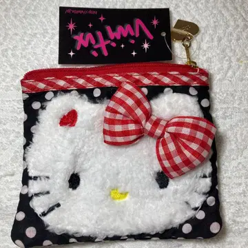 미사용 vivitix 키티 복슬복슬 티슈 케이스 파우치