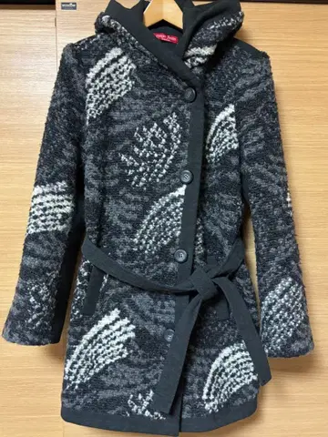 이탈리아제 CORSO ROSSO 후드 부착 코트