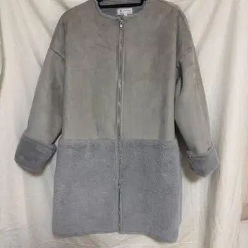 ROPE' PICNIC 페이크 무스탕 코트 노카라 보송보송 그레이 M