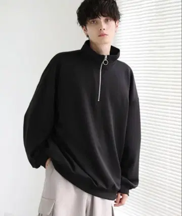 LILL 빅 실루엣 하프 지퍼 분또 풀오버 맨투맨 L