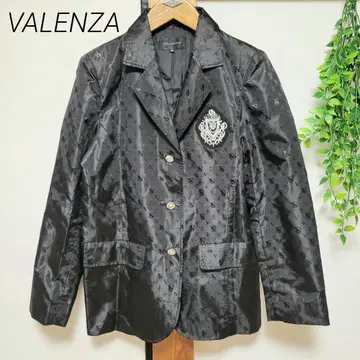VALENZA 발렌자 자켓 블랙 올 패턴 큐빅 와펜 40