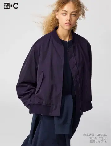 [ 2025 UNIQLO:C ] 보머 자켓 79 Dark Purple M