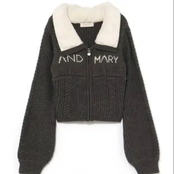 andmary Mary logo zip tops gray