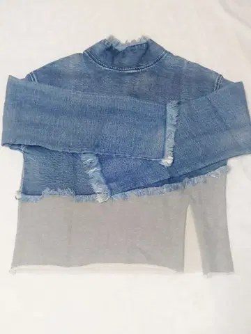 1회 착용 AMERI DENIM SWEAT DOCKING TOP