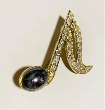 음표 디자인 브로치 빈티지 레트로 뮤직 큰