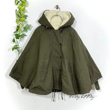 내추럴 뷰티 베이직 보아 라이너 포함 모즈 케이프 판초 L