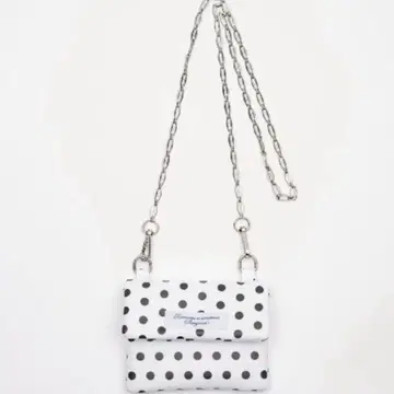 스미온 체인 컴팩트 립 파우치 화이트 도트 누구