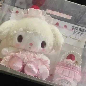 산리오 딸기 휘핑 케이크 봉제 인형 & 액세서리 세트 마이멜로디