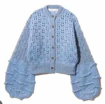 LEINWANDE 니트 가디건 볼레로 블루