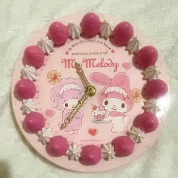 마이멜로디 케이크형 시계 핑크