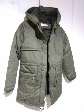 에코 배송 올리브 그린 밀리터리 자켓 인조 모피 부착