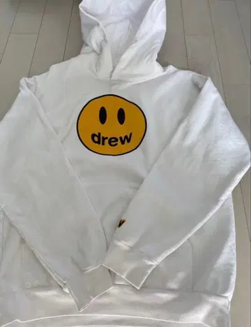 drew house 스마일리 페이스 후드티 M 화이트