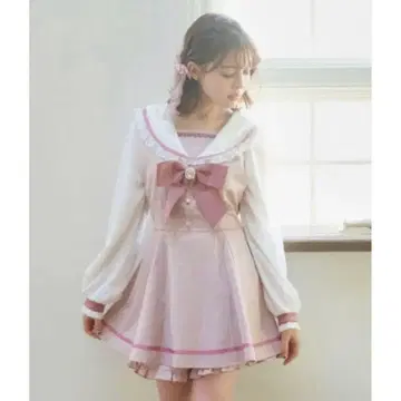 LIZLISA 리즈리사 세일러 카라 셋업 핑크 긴팔