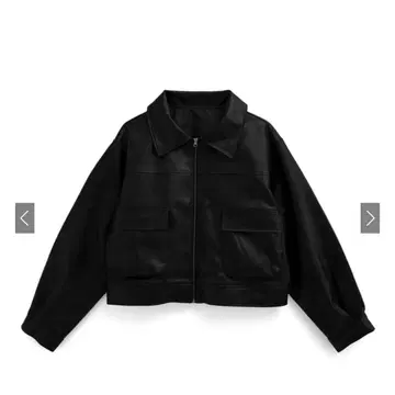 GRL 빈티지풍 빅 포켓 가죽 자켓[tu1443] 블랙