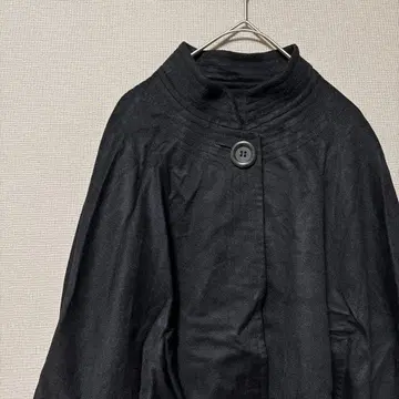 캐시미어 100% 케이프 코트 (M~L 상당) 블랙 무지 루즈핏 고급