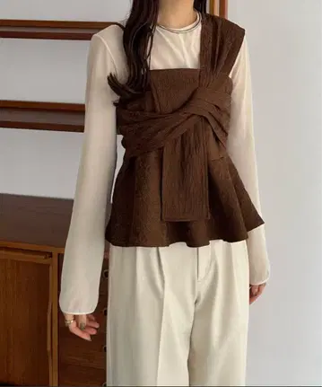 callautia 원숄더 자카드 뷔스티에